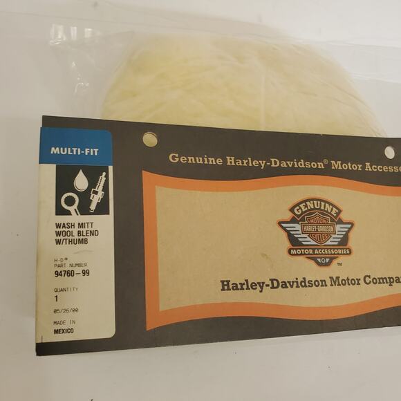 Harley-Davidson Wool Wash Mitt 94760-99 NOS - Picture 2 of 9